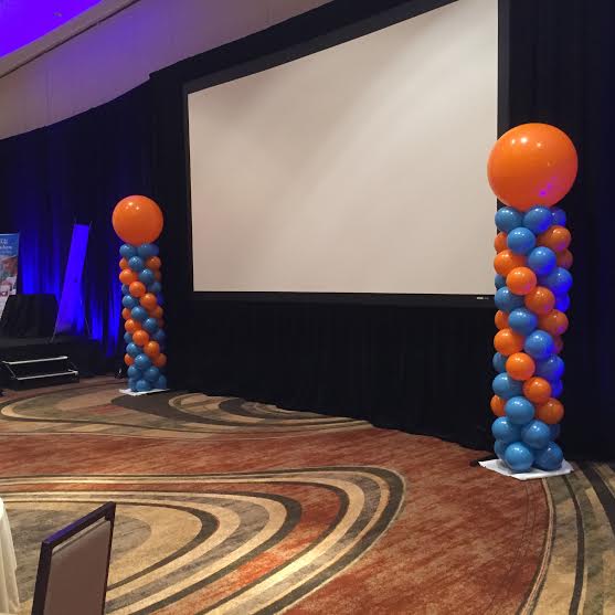 Orange and Blue Columns for Presentations